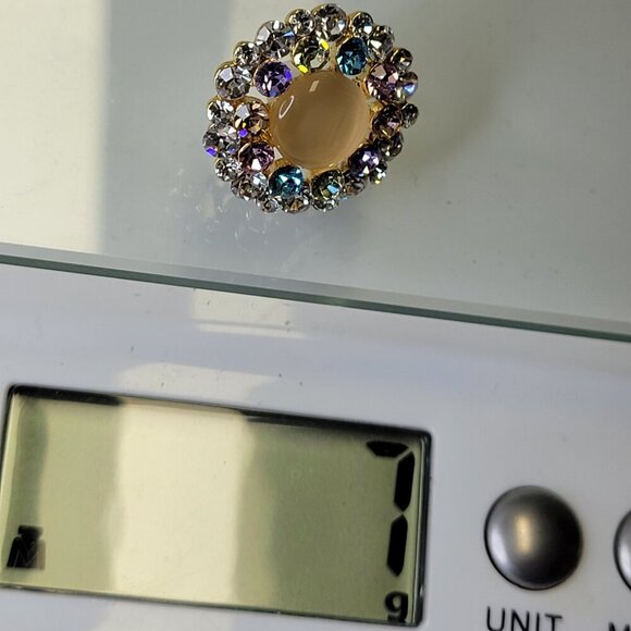 Multicolored Crystal Floral Earring - Picture 8 of 8